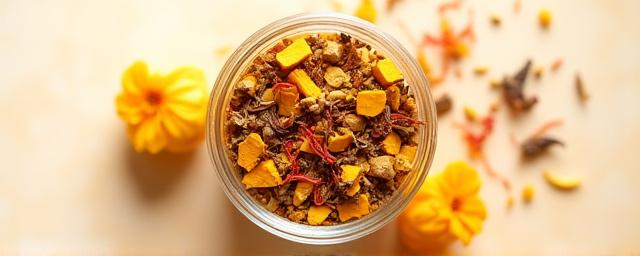Golden Dune Sunrise organic tea blend with warm spices